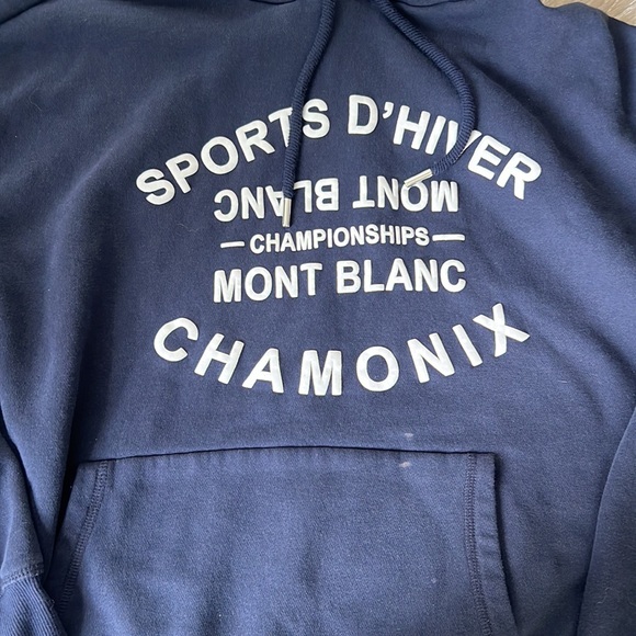 Navy Graphic Hoodie Large H&M - Picture 3 of 4